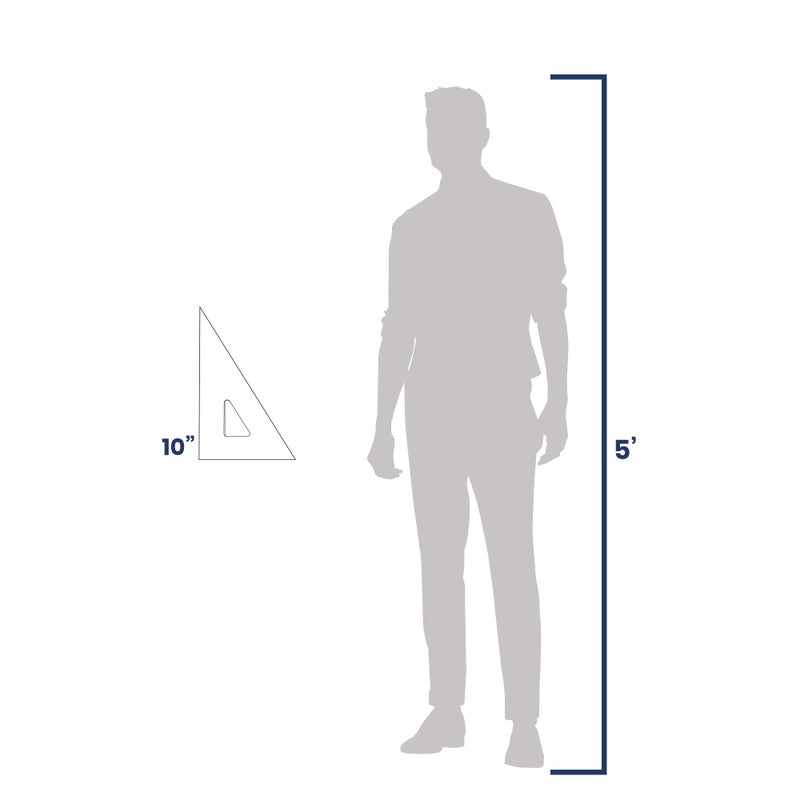 Pacific Arc Drafting Triangle  10-inch  30/60/90 Degrees  Clear Acrylic - Image 2